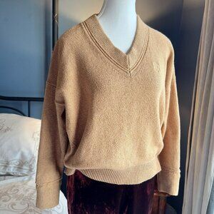 Tommy Hilfiger Camel Tan V Neck Sweater